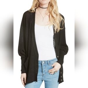 Free People Black Cardigan Sweater